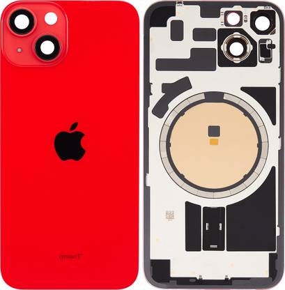 Spares4ever iPhone 14 Red Replacement Glass with Camera Lens and Magsafe Magnet Back Panel