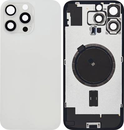Spares4ever iPhone 16 Pro Max White Titanium Replacement Glass with Camera Lens and Magsafe Magnet Back Panel