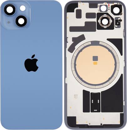 Spares4ever iPhone 14 Blue Replacement Glass with Camera Lens and Magsafe Magnet Back Panel