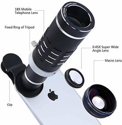 Rhobos 18X Zoom Mobile Telescope Lens kit for All Mobile Camera | Background Mobile Phone Lens