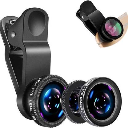 Mobcam Wide Angle 3 in 1 Macro Lens Mobile Camera Lens, Fish Eye, Wide Angle Mobile Phone Lens