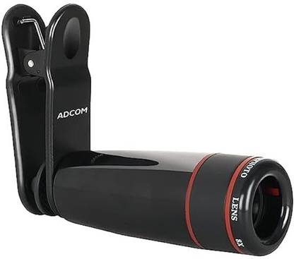 ADCOM 8X Telephoto Camera Lens - Compatible with All iPhone & Android (Black) Mobile Phone Lens