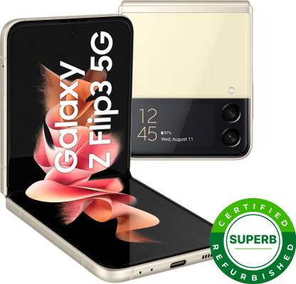 (Refurbished) Samsung Galaxy Z Flip3 5G (Cream, 128 GB)