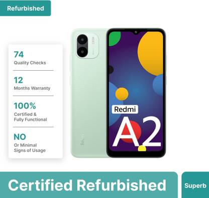 (Refurbished) REDMI A2 (Sea Green, 64 GB)