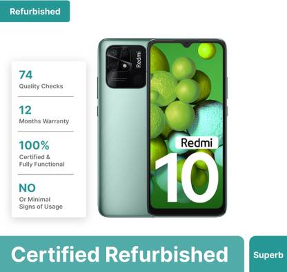 (Refurbished) REDMI 10 (Caribbean Green, 64 GB)