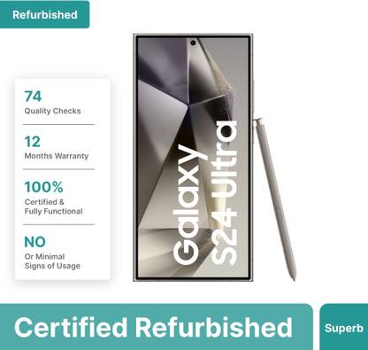 (Refurbished) Samsung Galaxy S24 Ultra 5G (Titanium Gray, 256 GB)