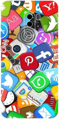 Printc Poco F1 - Social Media Icons Pattern Multicolor Mobile Skin Mobile Skin