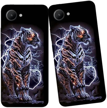 yug emporium REALME C30 3D BLACK PANTHER DESIGN PATTERN THEME BACK SKIN STICKERS Mobile Skin