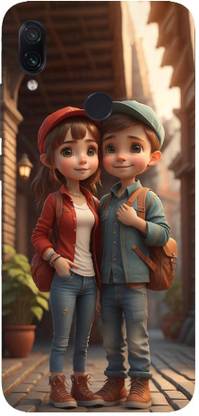 MAMOABHI REDMI NOTE 7 COUPLE MOBILE SKIN 3D BESTFRIEND THEME HIGH GLOSSY STICKERS Mobile Skin