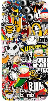 yug emporium Poco C3 Mobile Skin Sticker ( 3D Multicartoon Superman Theme Skin ) Mobile Skin