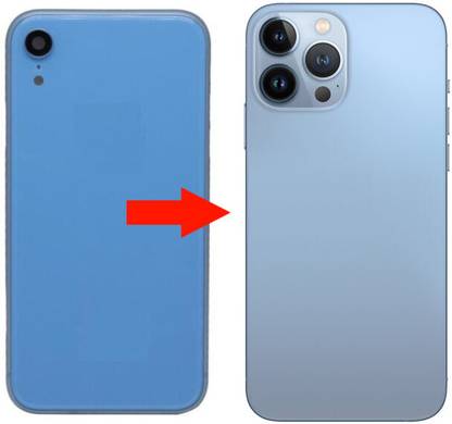 Goggly Apple iPhone XR convert to iPhone 13 Pro converter back sheet with logo . Mobile Skin