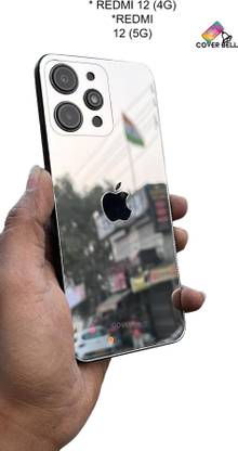 coverbell FOR REDMI 12 (4G) SILVER REDMI 12 (5G) SILVER APPLE LIDR BACK PANEL, POCO M6 PRO Mobile Skin