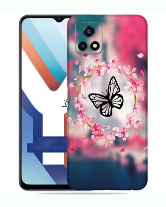 गिज़्मो रैप्स Black Butterfly-046 Compatible Mobile Back Skin Sticker Or Vinyl Wrap With Premium Matte Finish Vivo Y72 (5G) मोबाइल स्किन