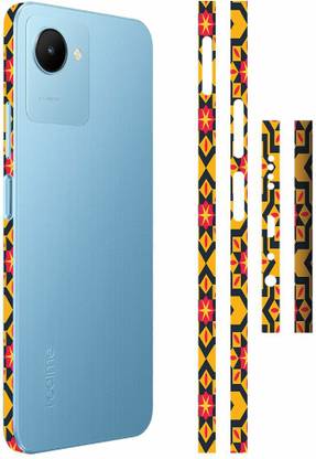 FCS Realme C30s Printed Crome skin, Oppo Realme C30s Wood Strip Designer Side Skin Mobile Skin