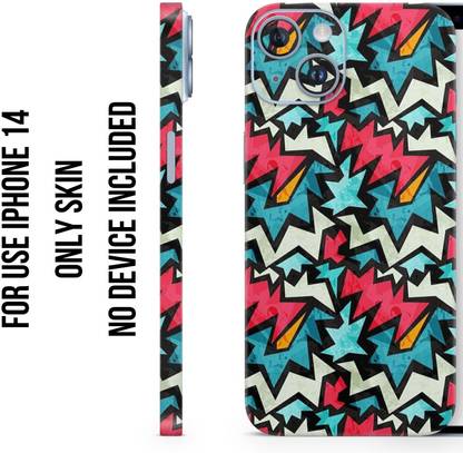 Flipkart SmartBuy Iphone 14 ZIGZAG WHITE DESIGN (ANY DEVICE NOT INCLUDED)MODELPK16 Mobile Skin