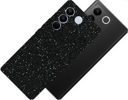 बग्गुस्किन High Quality Black Glitter Screen Protector, Skin Or Vinyl Wrap for VIVO V27 with Camera Protector (Back + Camera + Sides) VIVO V27 मोबाइल स्किन