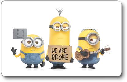 VAMP Minion-We are Broke Full Rectangular Debit/Credit card Skin Sticker Mobile Skin
