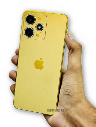 Decore Desire Decore Desire Redmi 12 5G ,Poco M6 Pro 5G to IPhone 14 Pro Max Gold Converter Mobile Skin