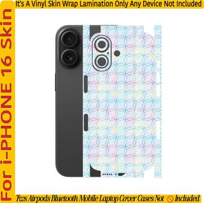 Flipkart SmartBuy COMPETABLE 4 I PHONE 16 MOBILE SKIN(BACK+SIDE+CAMERA)CRYSTAL MAZE21 Mobile Skin