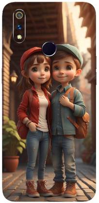 yug emporium REALME 3 Pro Mobile Skin Sticker ( 3D Bestfriend Couple Theme STICKERS) Mobile Skin