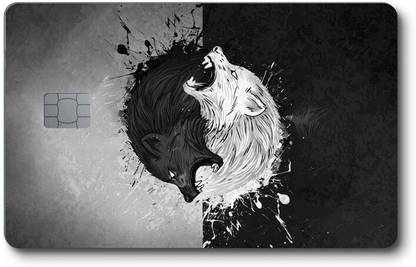 VAMP Wolf Black Full Rectangular Debit and credit card skin sticker Mobile Skin