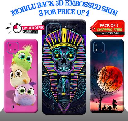 KOISTON realme C20 Back 3D Embossed Skin (Pack-3)-OES-340 Mobile Skin