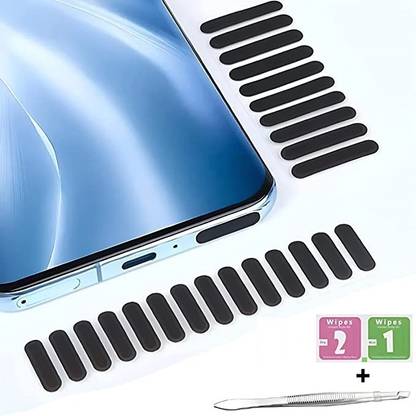 TWINZEN 24Pcs Mobile Phone Dust Proof Net Stickers, Speaker Mesh Anti Dust Digital Visual Interface Black Anti-dust Plug