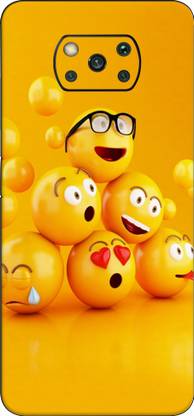 Reyans Creation Poco X3-Smiley High matte Finish (Back + Camera + Side) Mobile Skin
