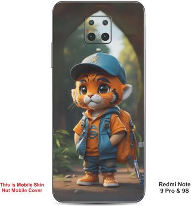 VYBE The Smart Choice Redmi Note 9 Pro Tiger Cartoon Embossed Mobile Skin