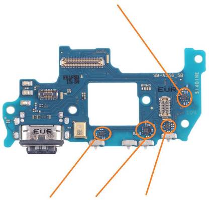 Shockware USB Charging Board Port #17 For Samsung A55 5G Charging PCB Complete Flex