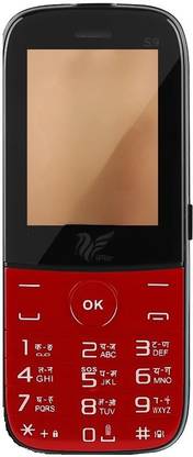 IAIR Basic Feature Dual Sim Mobile Phone with 2800mAh Battery, 2.4 inch Display Screen, 0.8 mp Camera with Front Designer LED Light (S9, Red Twin Shade)