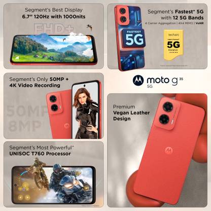 MOTOROLA g35 5G (Guava Red, 128 GB)
