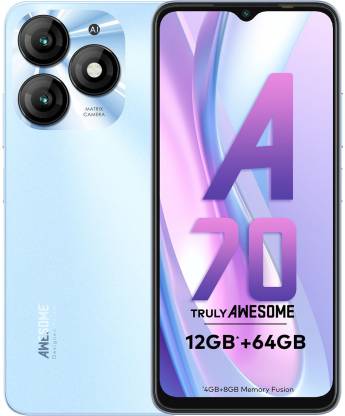 itel A70 | 5000 mAh Battery |13MP Dual Rear Camera | Type C Charging (Azure Blue, 64 GB)