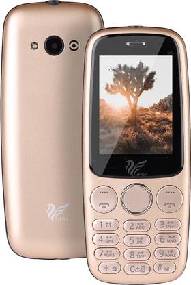 IAIR Basic Feature Dual Sim Mobile Phone with 2800mAh Battery, 2.4 inch Display Screen, 0.8 mp Camera with Big LED Torch (FPS5, Gold)