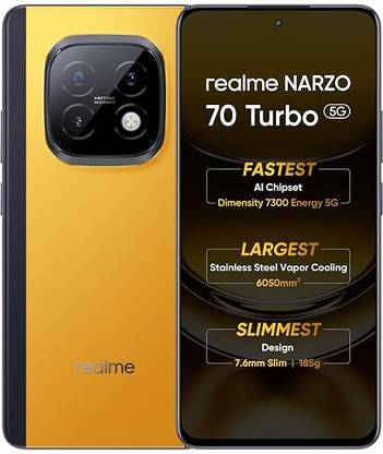 realme 70 TURBO 5G (Yellow, 128 GB)