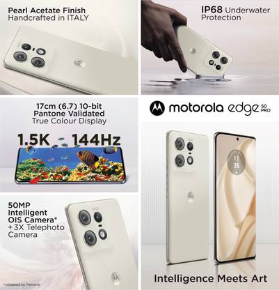 Motorola Edge 50 Pro 5G with 125W Charger (Vanilla Cream, 256 GB)