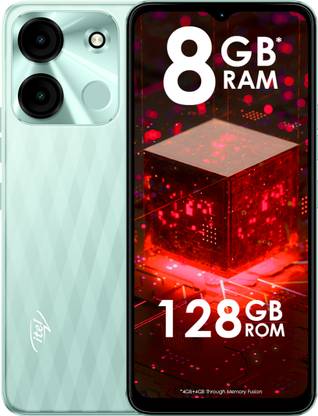itel A60s, Upto 8GB RAM|8MP AI Rear Camera|5000mAh Battery|Faceunlock & Fingerprint (Glacier Green, 128 GB)