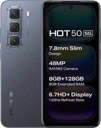 इनफीनिक्स Hot 50 5G (स्लीक ब्लैक, 128 GB)