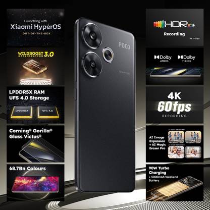 POCO F6 5G (Black, 256 GB)