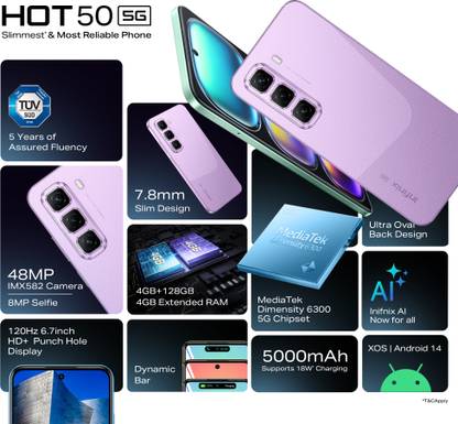 Infinix Hot 50 5G (Dreamy Purple, 128 GB)