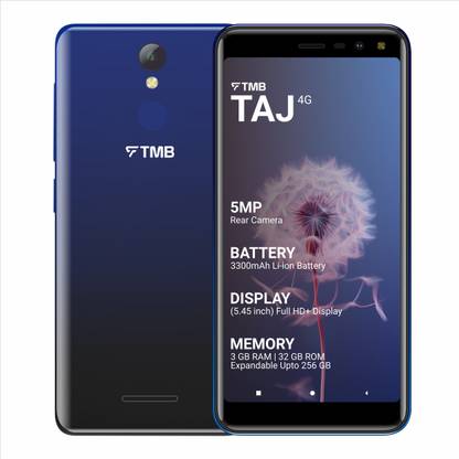 TMB Taj 4G Smartphone | 5.45 Screen | 3300mAh Battery | Back FingerPrint Team (Trans Blue, 32 GB)