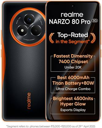price history - realme NARZO 80 Pro 5G (Nitro Orange, 256 GB) (12 GB RAM)