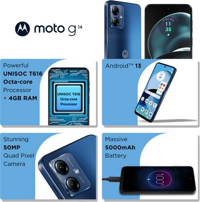 MOTOROLA g14 (Sky Blue, 128 GB)