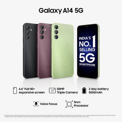 SAMSUNG Galaxy A14 5G (Dark Red, 128 GB)