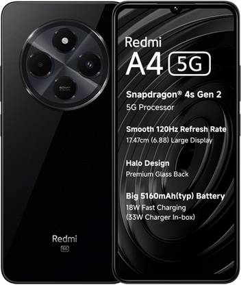 REDMI A4 5G only on Jio SIM (Starry Black, 64 GB)