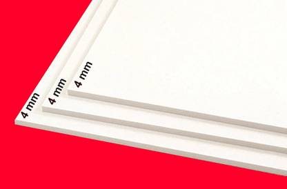 Trisha Enterprise 4 mm Sunboard(12x16inch)-Pack of 4 PVC foam board for Aeromodelling,Project. Model Building Kit