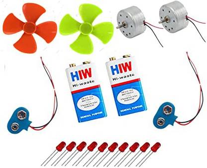 Easychoice Science Project For Students / Kids (2 Dc Motor+2 Battery+2 Fan+2 battery Snap ) Model Building Kit