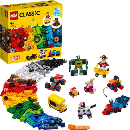 LEGO Classic Bricks & Wheels (653 Blocks) Model Building Kit
