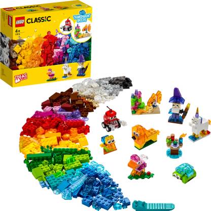 LEGO Classic Creative Transparent Bricks (500 Blocks) Model Building Kit