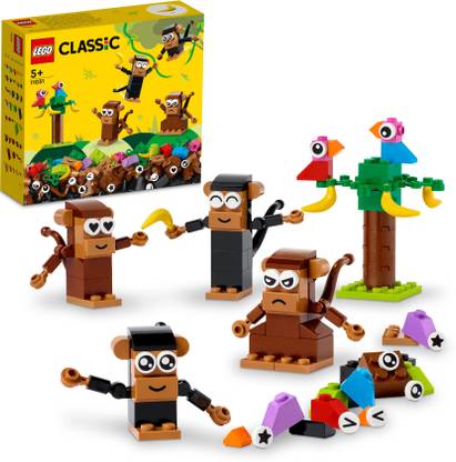 LEGO Classic Creative Monkey Fun (135 Blocks) Model Building Kit
